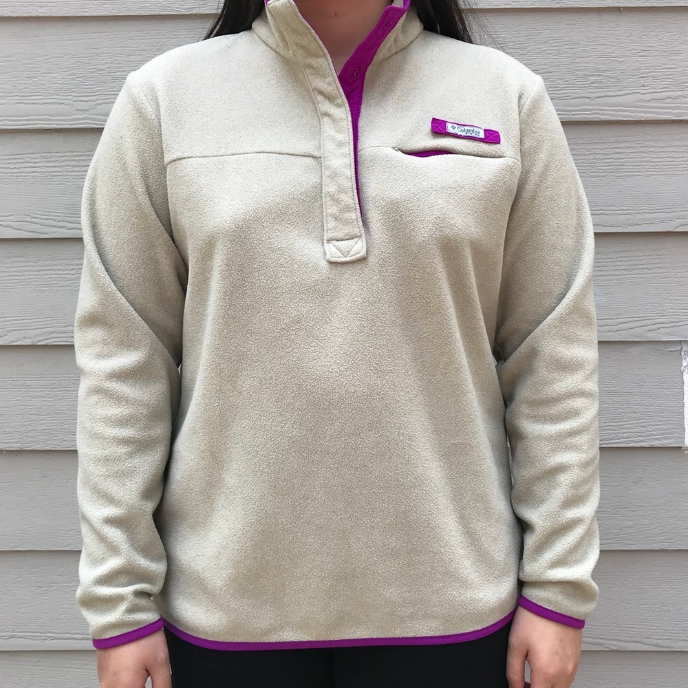 Quarter button up Columbia sweatshirt